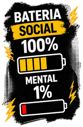 Bateria social 100%, mental 1%